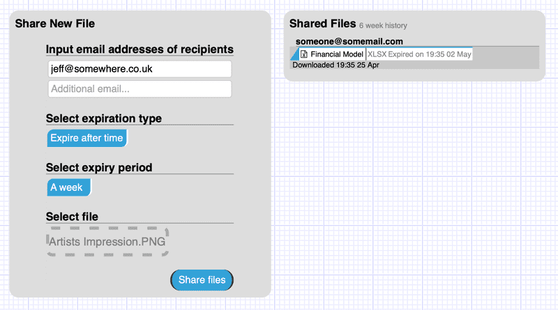 Share files interface