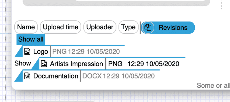 File interface to show versions