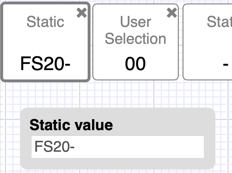 Options for the static design numbering segment