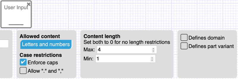 Domain options for a design number segment