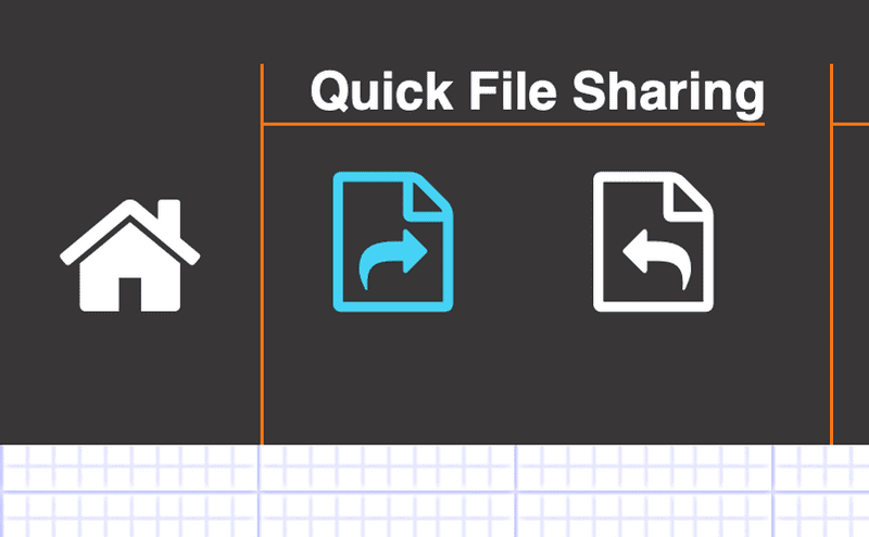 Share files icon selected in main menu